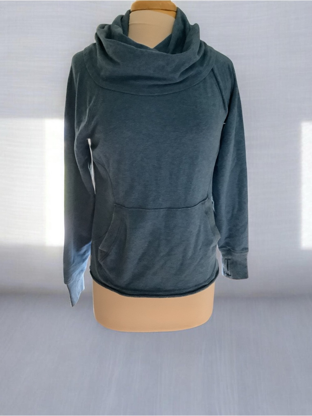 L.L. Bean Slate Blue Cowl Neck Pullover